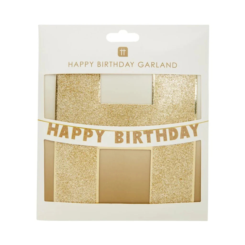 Gold Happy Birthday Banner
