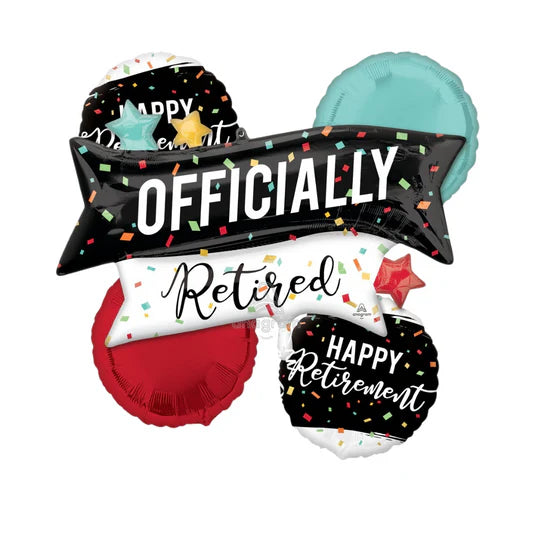 Retirement balloon bouquet - foil 5 set