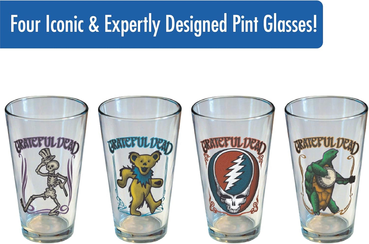 Grateful Dead/Pint Glass Set Retro 4-Pack