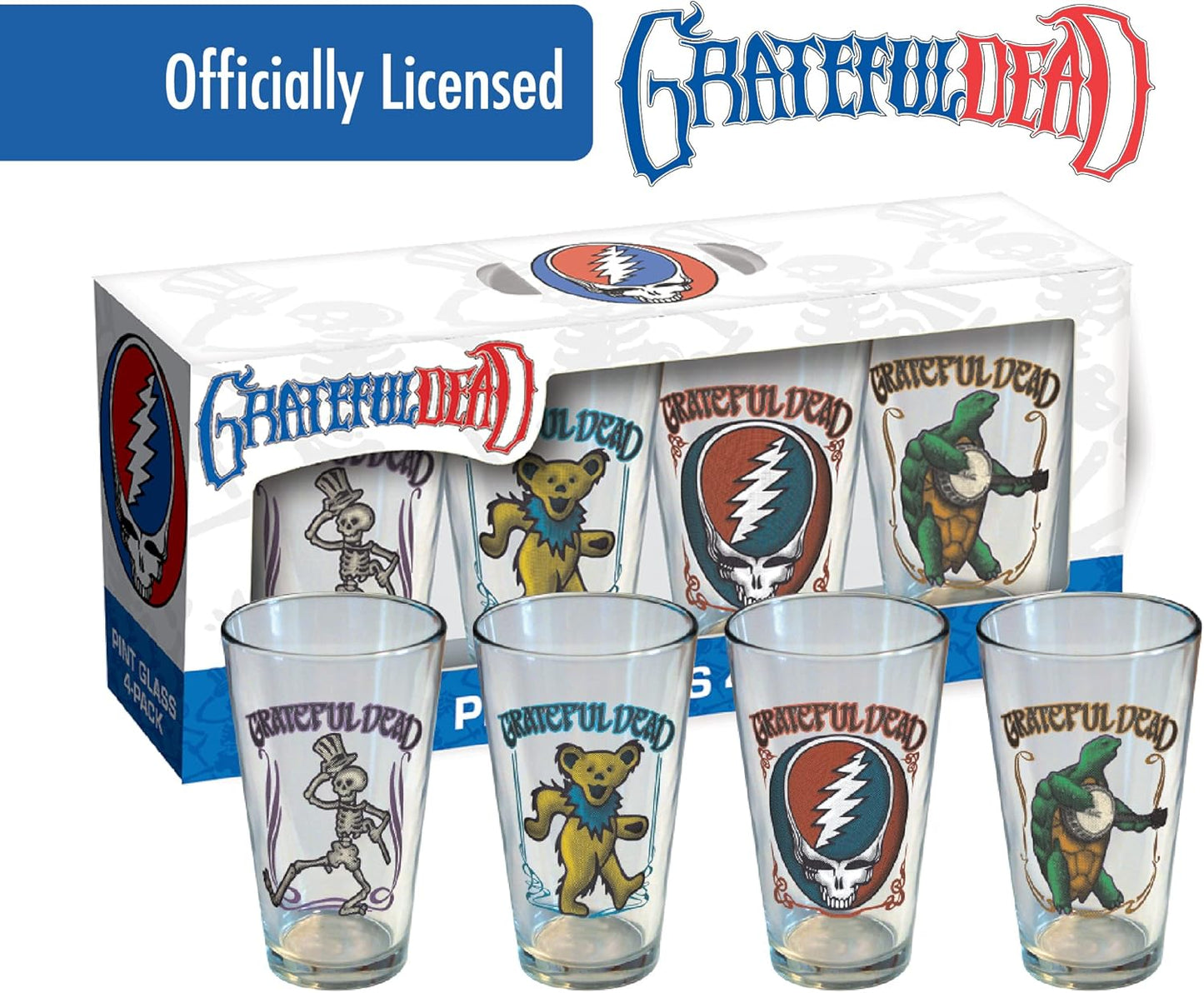 Grateful Dead/Pint Glass Set Retro 4-Pack