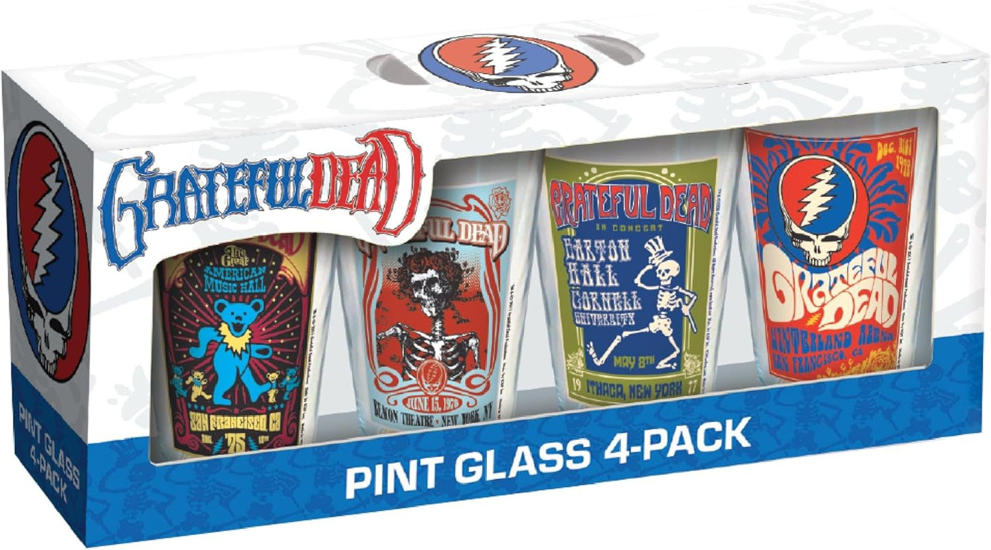 Grateful Dead Tour Pint Glasses (Pack of 4)