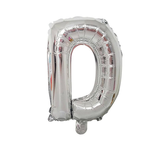 Air filled decoration letter D - silver