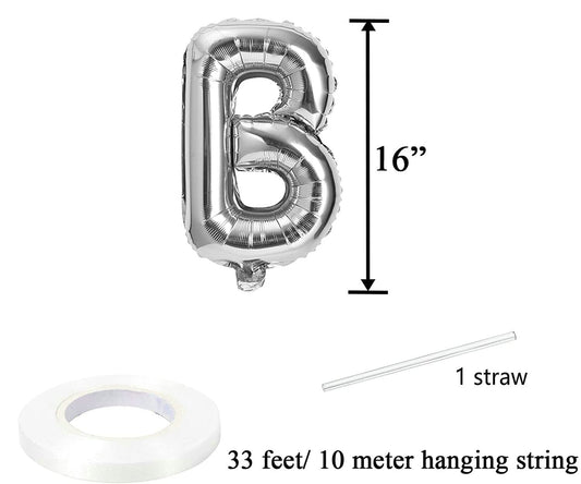 Air filled decoration letter B- silver