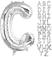 Air filled decoration letter C -silver
