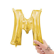 Air filled decoration letter M - gold