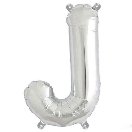 Air filled decoration letter J - silver