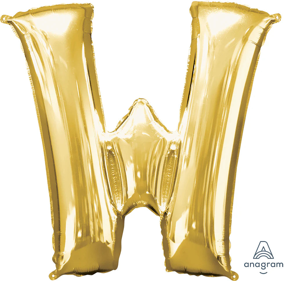 Air filled decoration letter W - gold