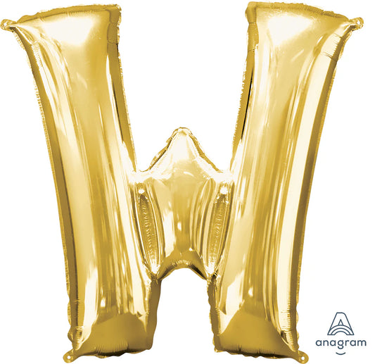 Air filled decoration letter W - gold