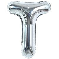 Air filled decoration letter T - silver