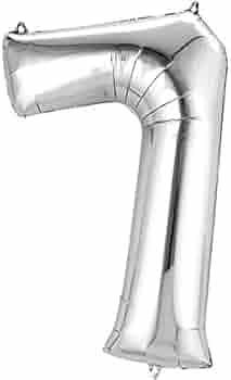 Air filled decoration number 7 - silver