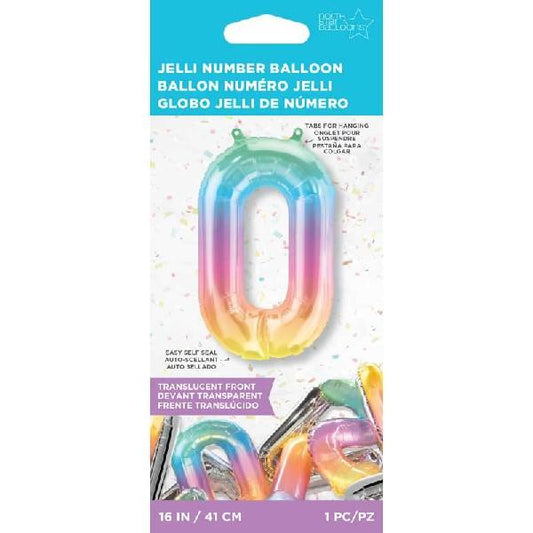 Air filled decoration number 0 - rainbow