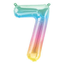 Air filled decoration number 7 - rainbow