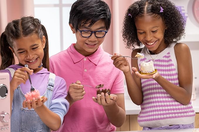 Tasty Tinies Bake Shop Strawberry Cake Mix Kit with Rainbow Pop Sprinkles and Pink Vanilla Frosting Mix