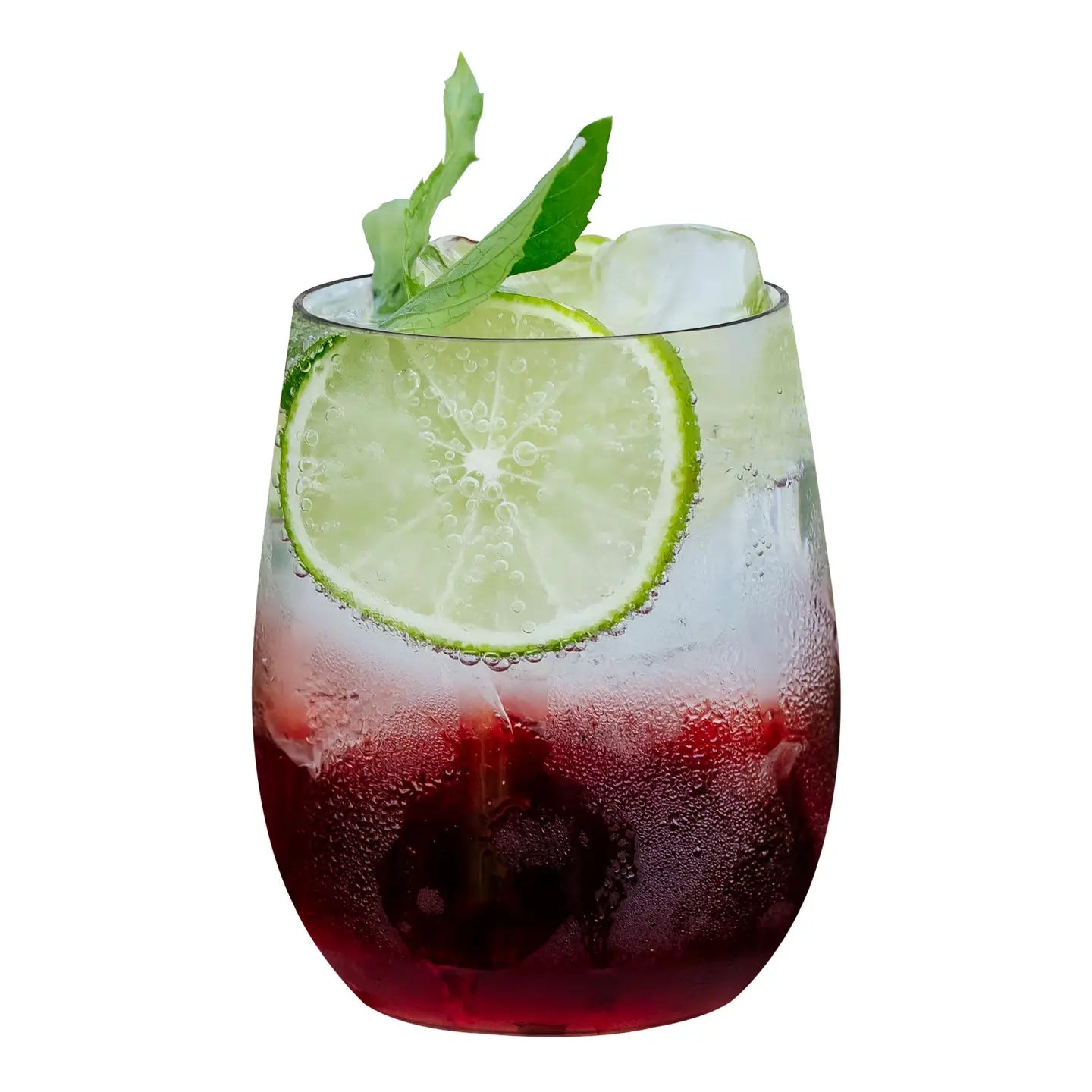 12 oz. Clear Elegant Stemless Plastic Wine Glasses - 16 Pcs