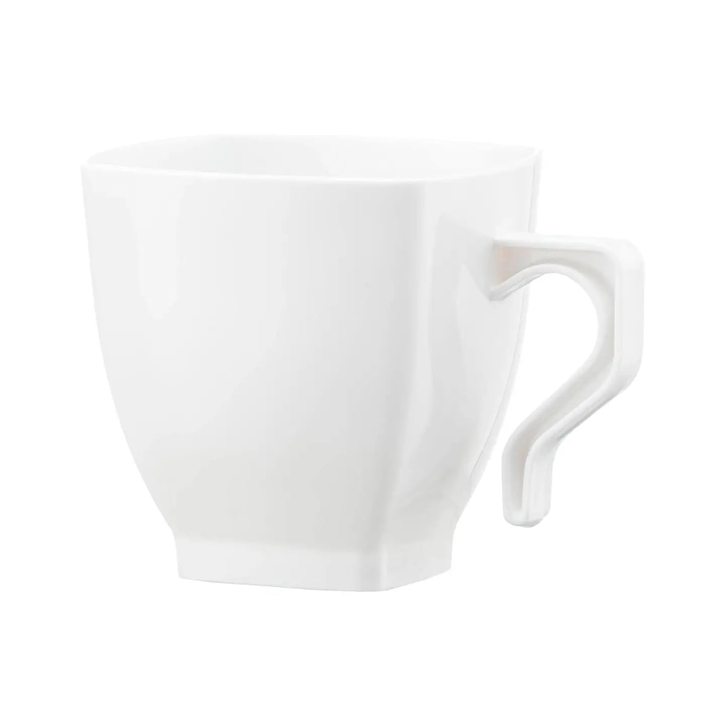 8 oz. White Square Plastic Coffee Mugs - 8 Pcs