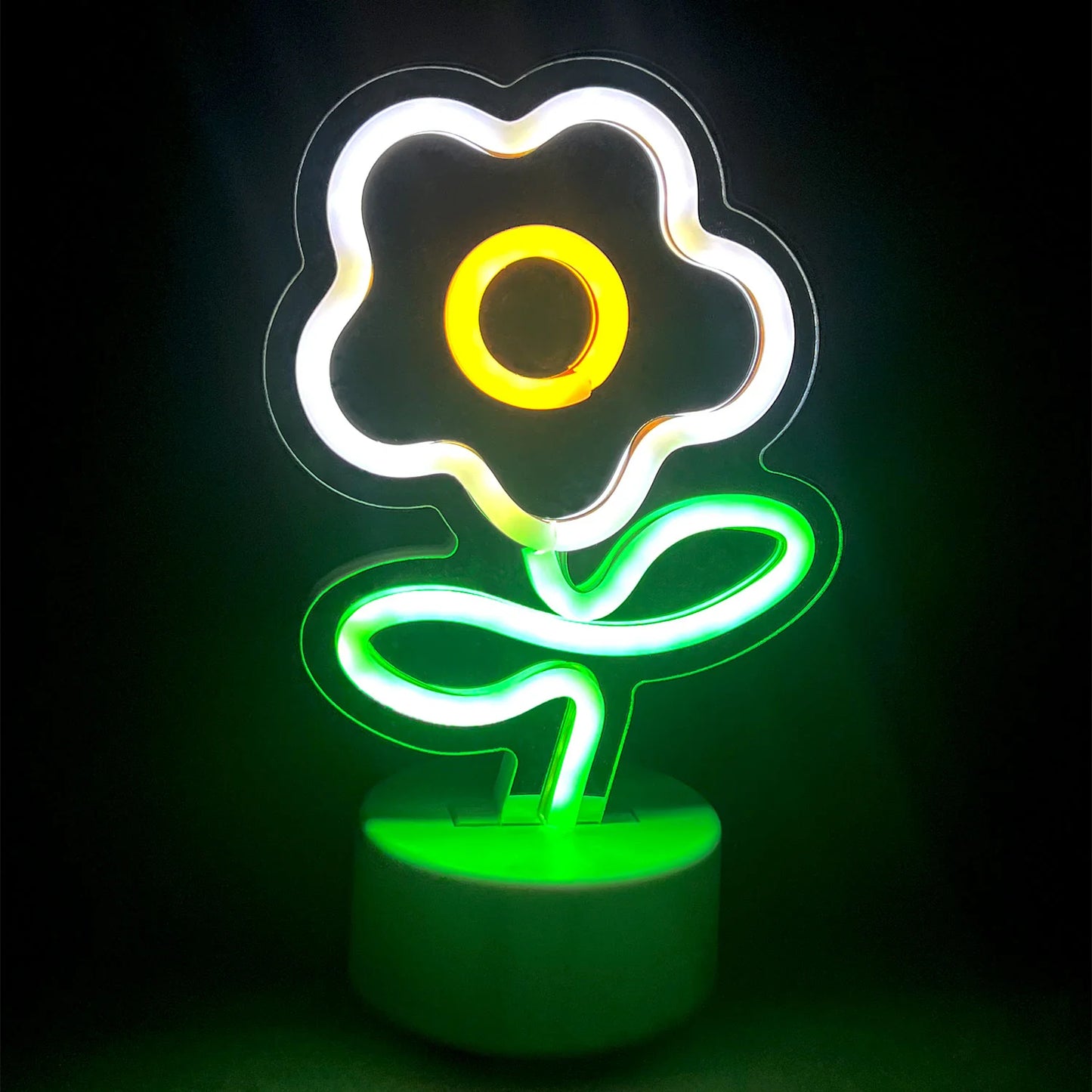 Neon Mirror Light Flower