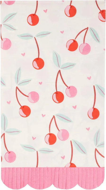Cherries Fringe Scallop Guest Napkin 24pk.