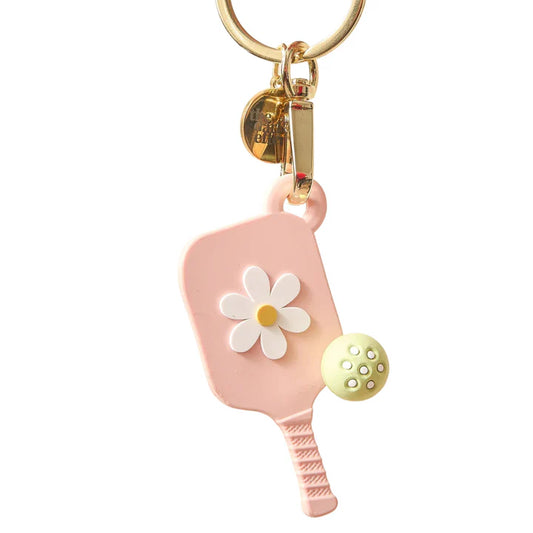 Blush Pink Pickleball Paddle Keychain
