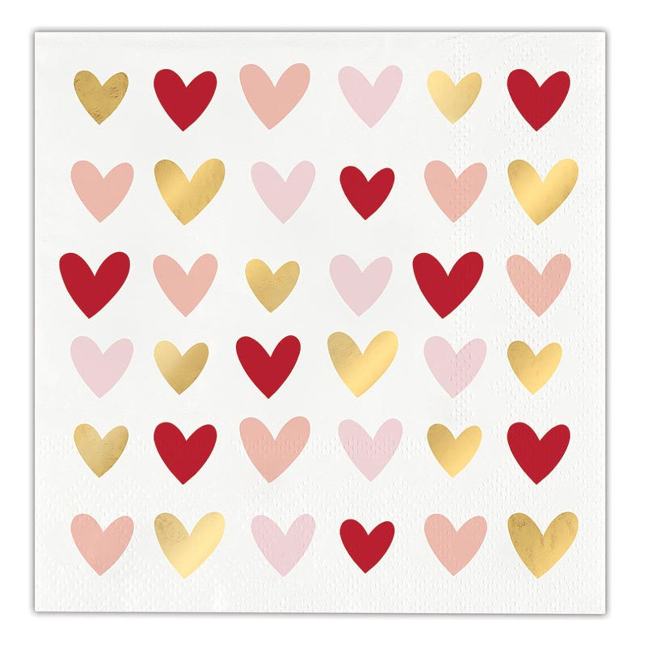 Foil Beverage Napkin-Hearts