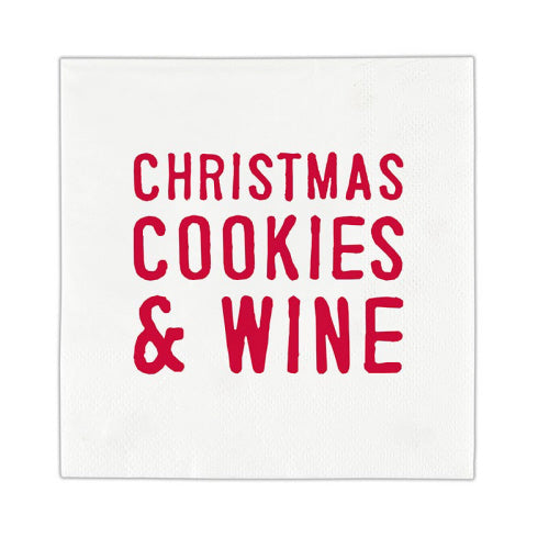 Christmas, cookies and wine cocktail napkins - 20 ct