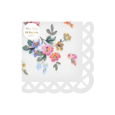BASKETWEAVE FLORAL LARGE NAPKINS|MERI MERI