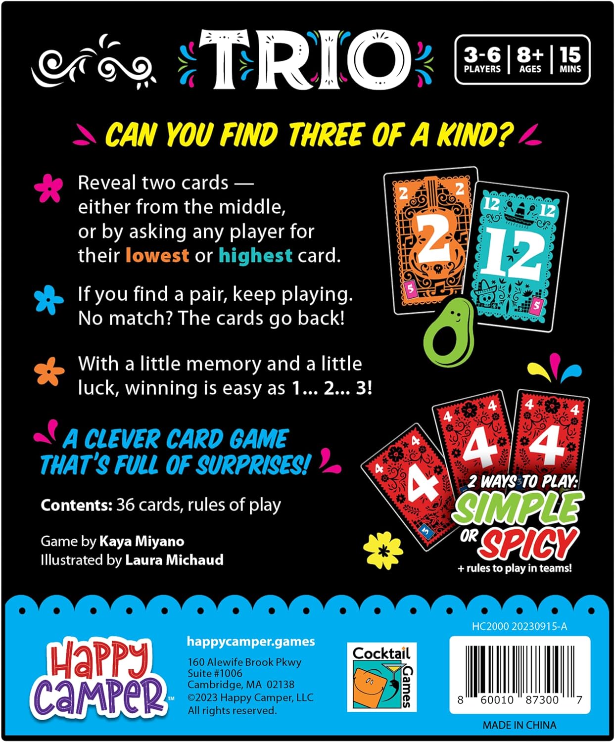 Happy Camper Trio Card Game