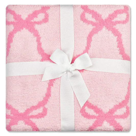 Sweet Trellis Bow Cozy Knit Blanket
