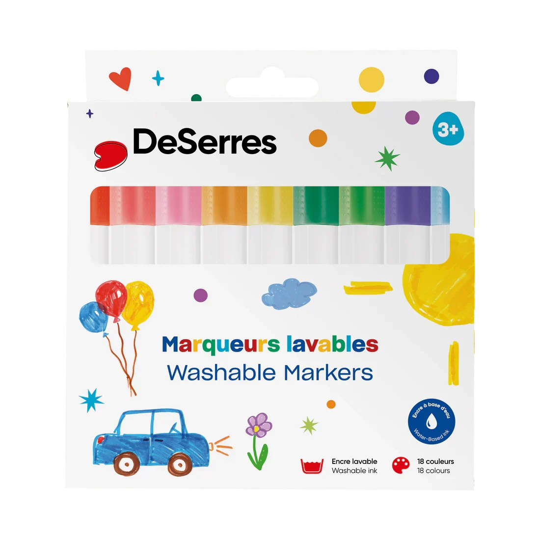 DeSerres Washable Markers - 18 Colours