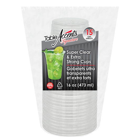 Table Accents Signature super clear and extra strong cups 15 pcs