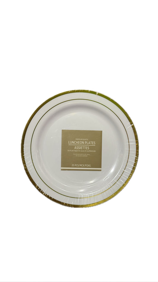 Premium Plastic Luncheon Plates 20 pcs