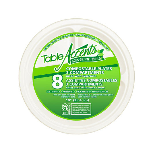 Table accents 8 compostable plates