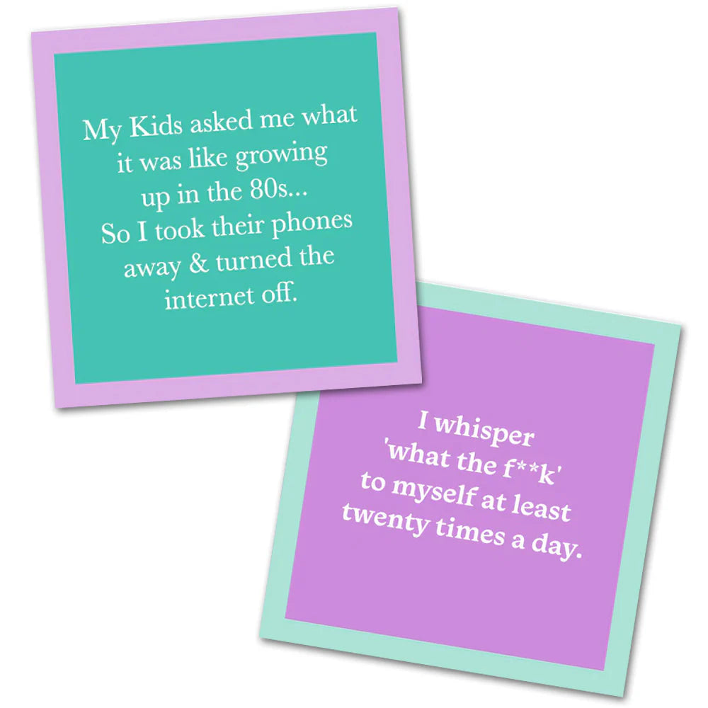 Funny Cocktail Napkins / Growing up in 80’s