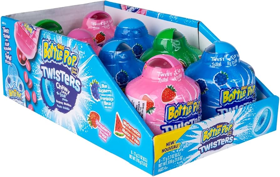 Baby Bottle Pop Twisters Chewy Candy Sour Powder 77 g