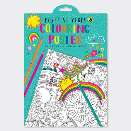 Rachel Ellen Positive Vibes Colouring Poster