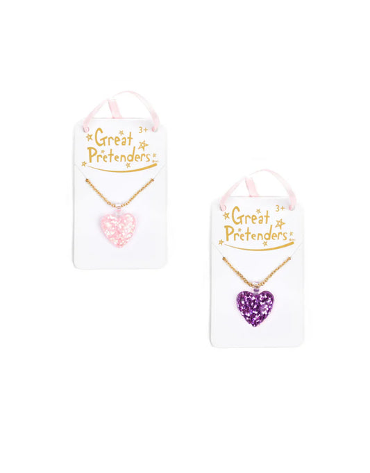 GREAT PRETENDERS - BOUTIQUE GLITTER HEART NECKLACE