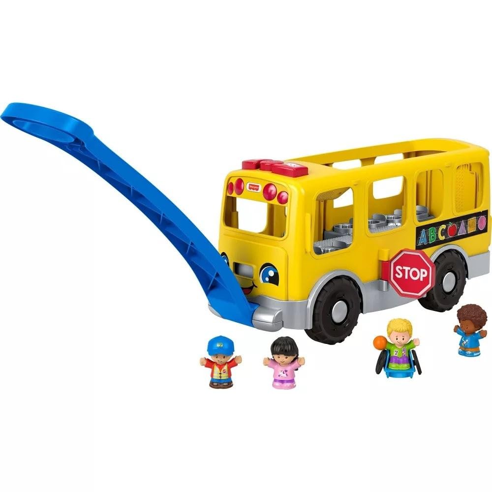 Fisher-Price Little People Toddler Learning Toy, Big Yellow School Bus Pull-Along Vehicle & 4 Figures for Pretend Play Kids Ages 1+ Years