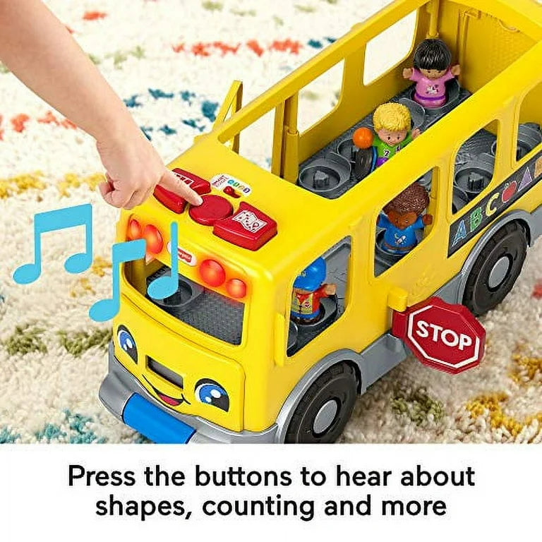 Fisher-Price Little People Toddler Learning Toy, Big Yellow School Bus Pull-Along Vehicle & 4 Figures for Pretend Play Kids Ages 1+ Years
