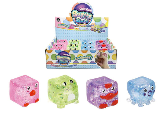 Glitter animal squishy cube