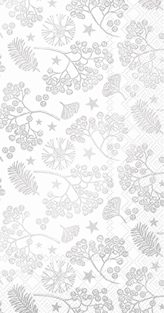 Bright Winter Branches Guest Towel Cream Gold or Silver