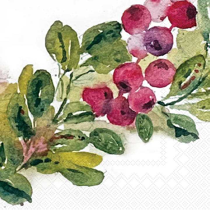 Cranberry Wreath Napkin