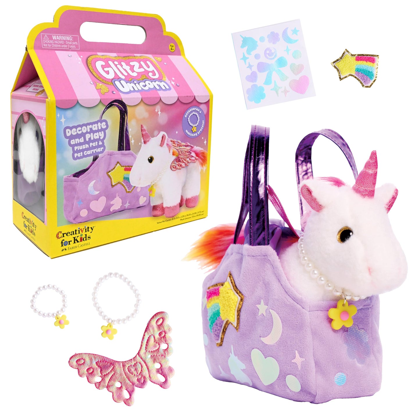 Creativity for Kids Glitzy Unicorn Plush &n Pet Carrier Craft Kit