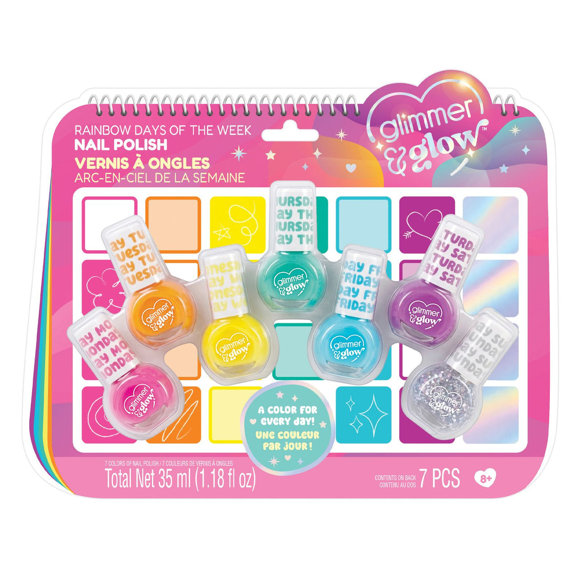 Glimmer and Glow Rainbow Days Of The Week Nail Polish
