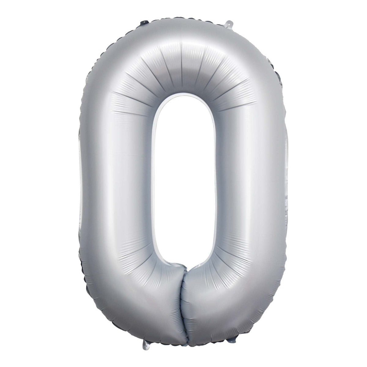 Frosty White Number 0 Foil Balloon, Matte Finish, 34 Inches, 1 Count