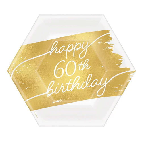 Happy Birthday 60th Birthday Dessert Plate