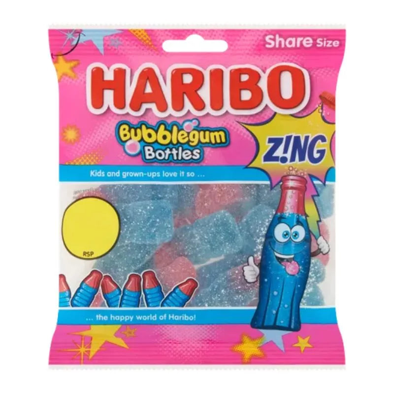 HARIBO BUBBLE GUM BOTTLES ZING