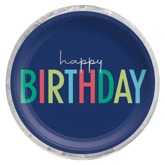 Modern Birthday Navy Blue Pates