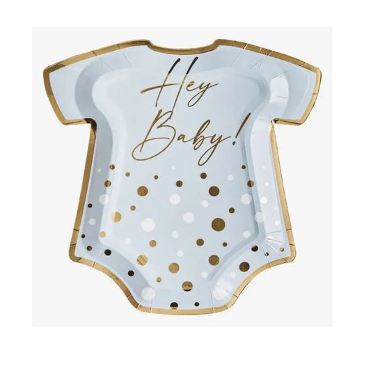Oh Baby Blue Onesie Dessert Plate