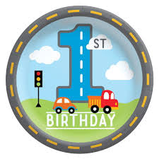 On the Road First Birthday Dinner Plate