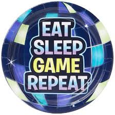 Eat Sleep Game Repeat Dessert Plates
