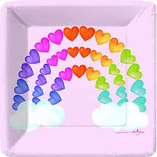 Square Rainbow Dessert Plate